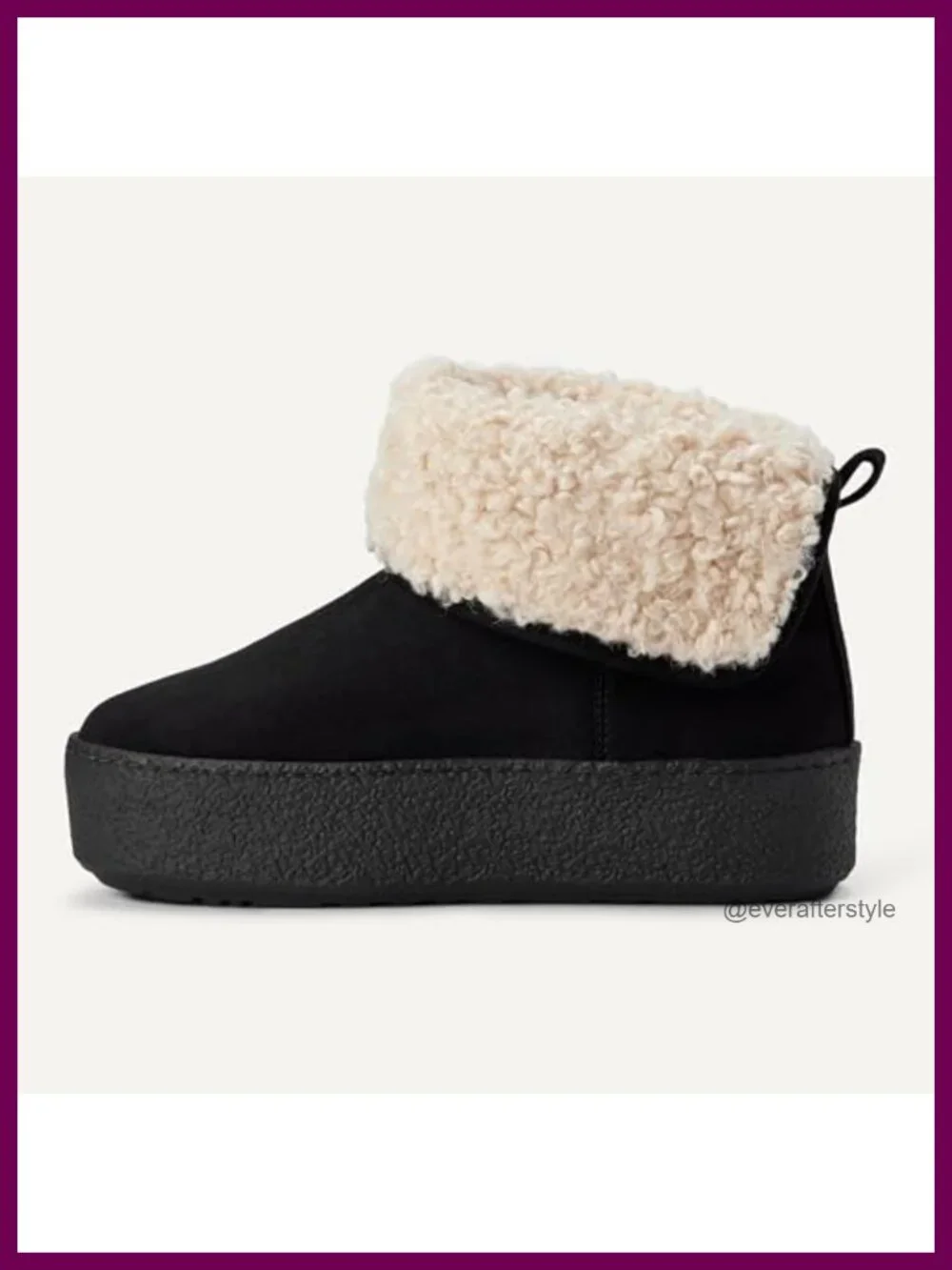 Faux Shearling Lined Platform Ankle Boots with Memory Foam